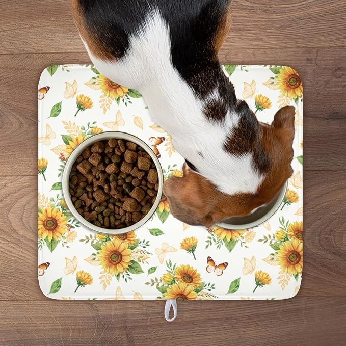 Sunflower Dish Drying Mat for Kitchen Counter Summer Yellow Floral Microfiber - Image 9
