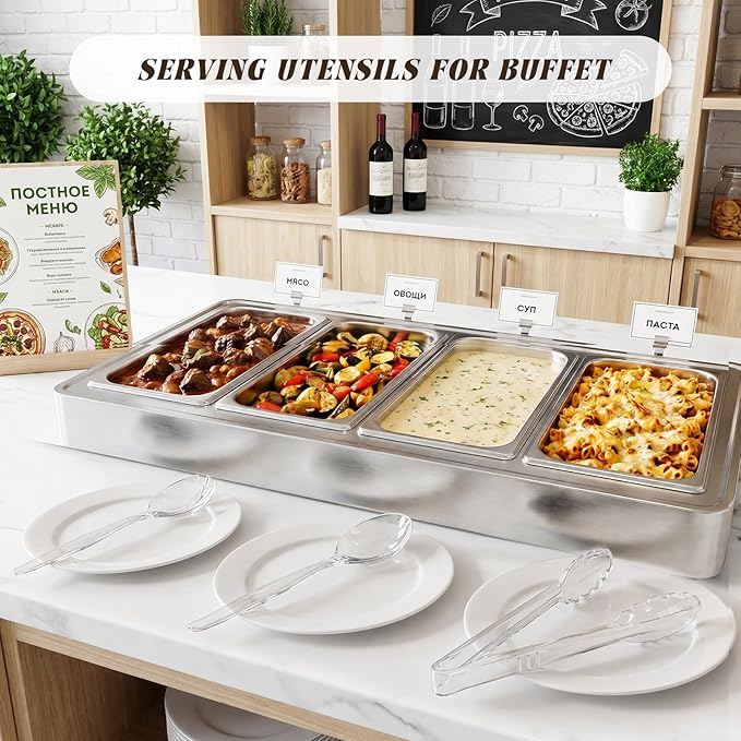 Mwellewm 18Pcs Serving Utensils, Large Disposable Serving Spoons - Image 3