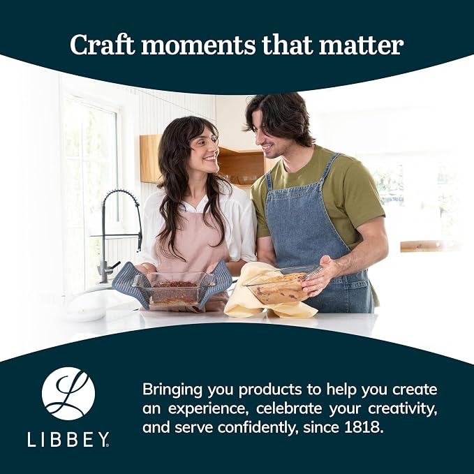 Libbey Baker’s Premium 2 Piece Glass Baking Dish Set, Space Saving Glass - Image 6