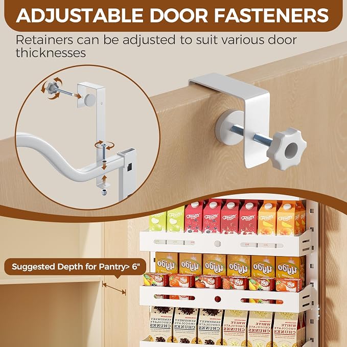 8-Tier Over The Door Pantry Organizer, Large 2 IN 1 Wall Mount or Hanging Spice - Image 3