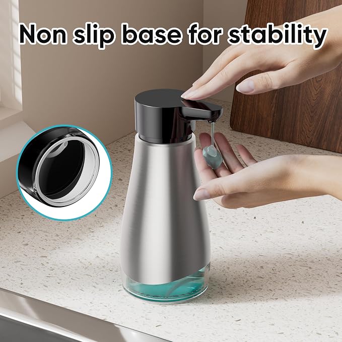 Oasis Creations 500 mL /17fl.oz Stainless Steel Liquid Soap Dispenser - Image 5