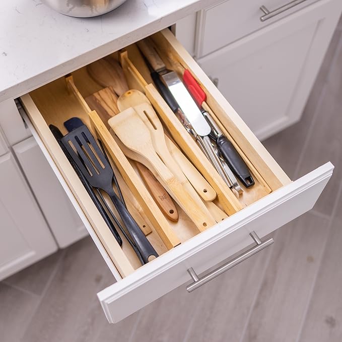 Fabsome Drawer Divider 6 Pack, Bamboo Dresser Organizers - Image 2