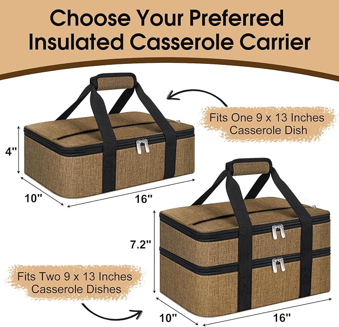 Double Insulated Casserole Carrier, Portable Casserole Carrier - Image 2
