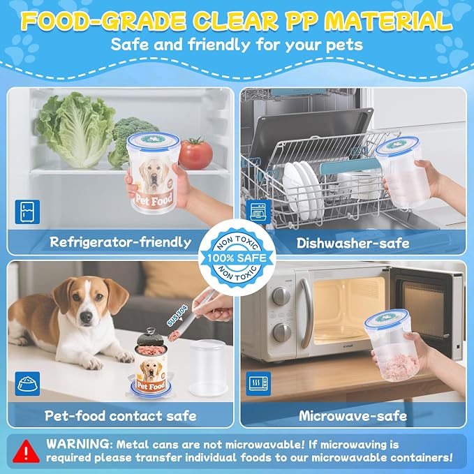 REFLYING Canned Cat Food Storage Lids, Reusable Airtight Can Cover Pet Food - Image 8