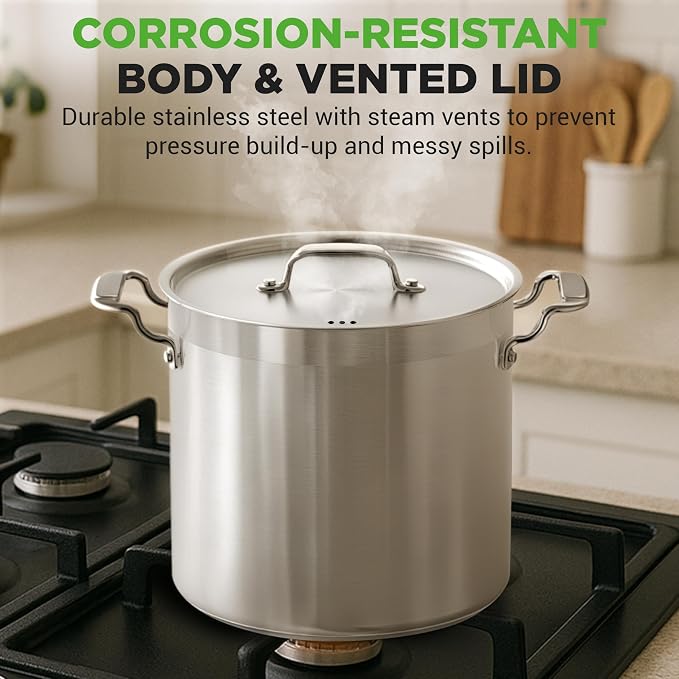 NutriChef Stainless Steel Cookware Stock Pot - Image 6