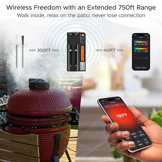750ft Wireless Meat Thermometer Long Range - Image 2