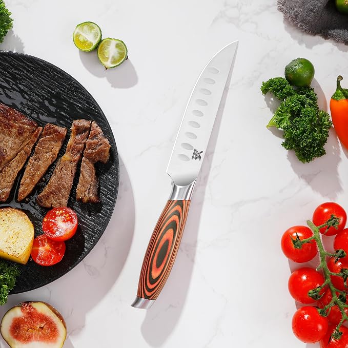 MSY BIGSUNNY Steak Knife Set, German Steel 5-Inch Blade, High-end Ergonomic - Image 7