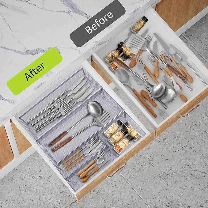 Neudeco Silverware Drawer Organizer, Utensil Organizer - Image 5