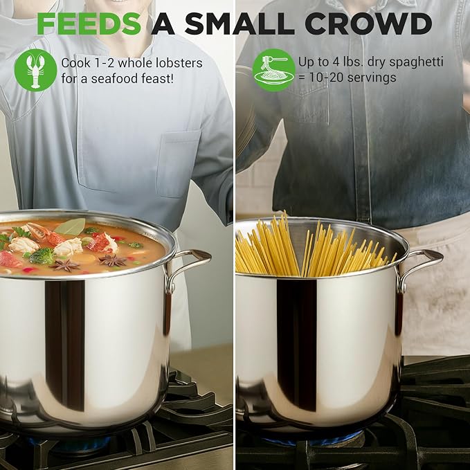 NutriChef 12 Quart Stainless Steel Stock Pot - Image 4