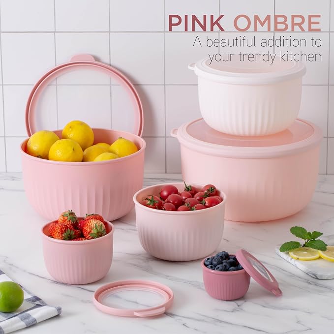 COOK WITH COLOR Prep Bowls with Lids- Wide and Deep Nesting Plastic Small - Image 7