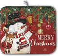 Christmas Dish Drying Mats for Kitchen Counter 16x18 Cute Snowman Red Dish by Kwlegh