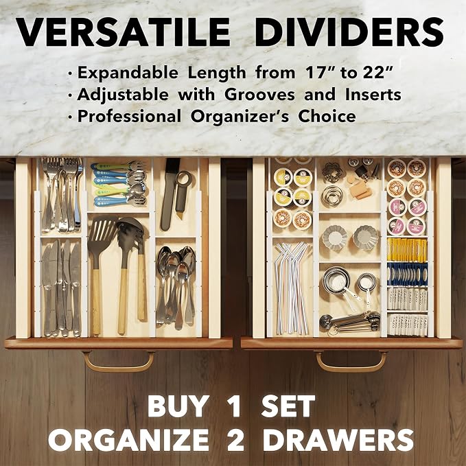 SpaceAid Bamboo Drawer Dividers - Image 5