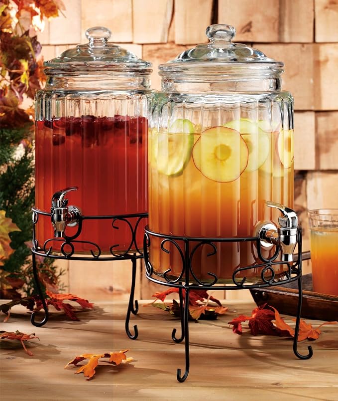 MosJos 2 PACK 1.5 Gallon Drink dispenser, Glass Beverage Dispenser - Image 3