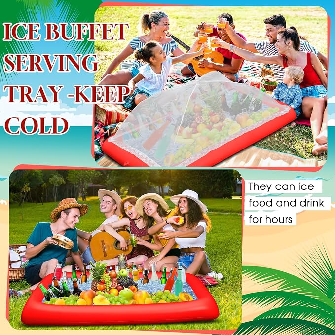 Leitee 3 Pcs Inflatable Serving Bar Kit Includes Salad Buffet Tray - Image 4
