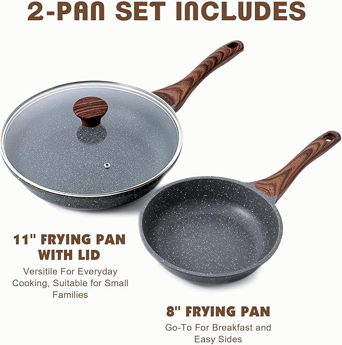 SENSARTE Nonstick Frying Pan Skillets, Swiss Granite Coating Omelette Pans - Image 3