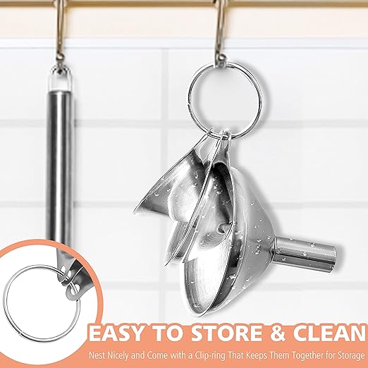 Anaeat Stainless Steel Mini Kitchen Funnel Set, 3 Pack Durable Metal Filling - Image 8