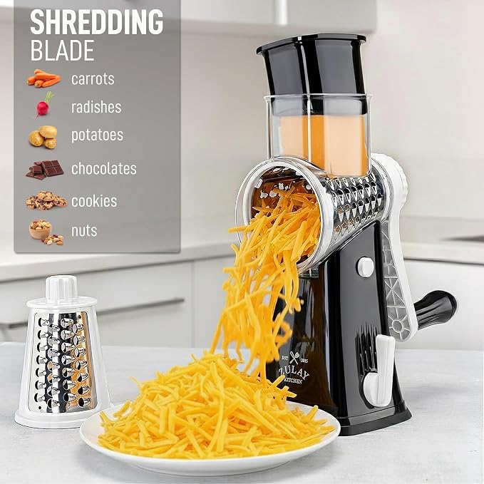 Zulay Kitchen Rotary Cheese Grater 5 Blade Cheese Shredder - Image 3