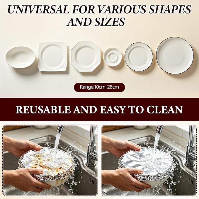 Reusable Aluminum Foil Food Cover, Heat-Insulating, Freshness-Preserving - Image 5