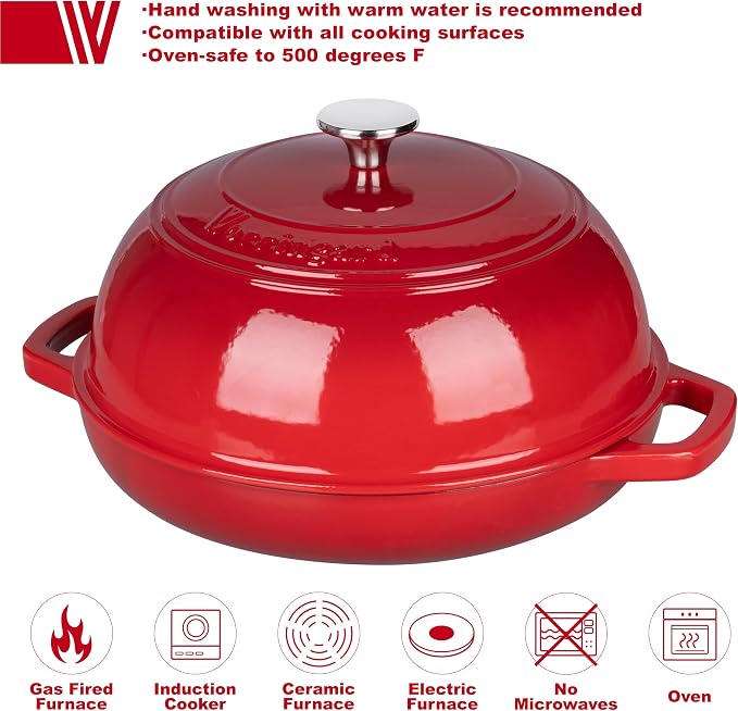 VORRINGARD Enameled Cast Iron Dutch Oven Pot - Image 3