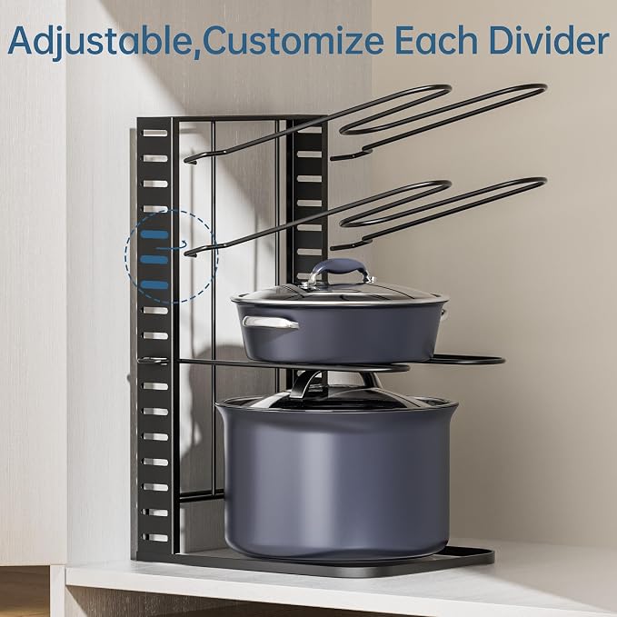 ORDORA Pots and Pans Organizer under Cabinet 14.55 Height, Adjustable 8-Tier - Image 5