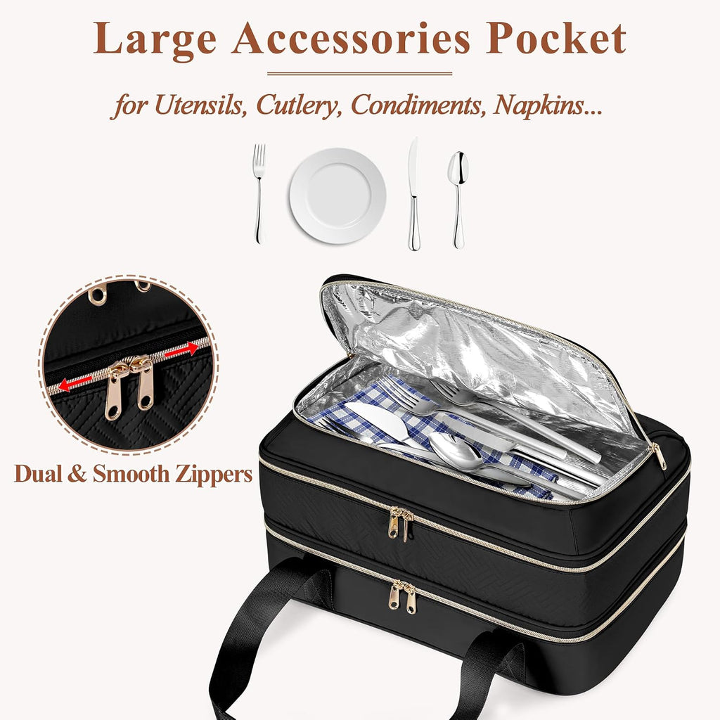 Insulated Casserole Carrier for Hot or Cold Food,Lasagna Lugger Tote