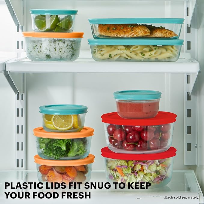 Pyrex Simply Store Mixed Sized Glass Food Storage Set, Round & Rectangular - Image 4