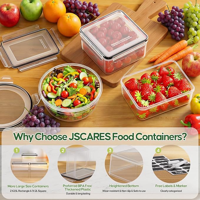 62 PCS Large Food Storage Containers - Image 3