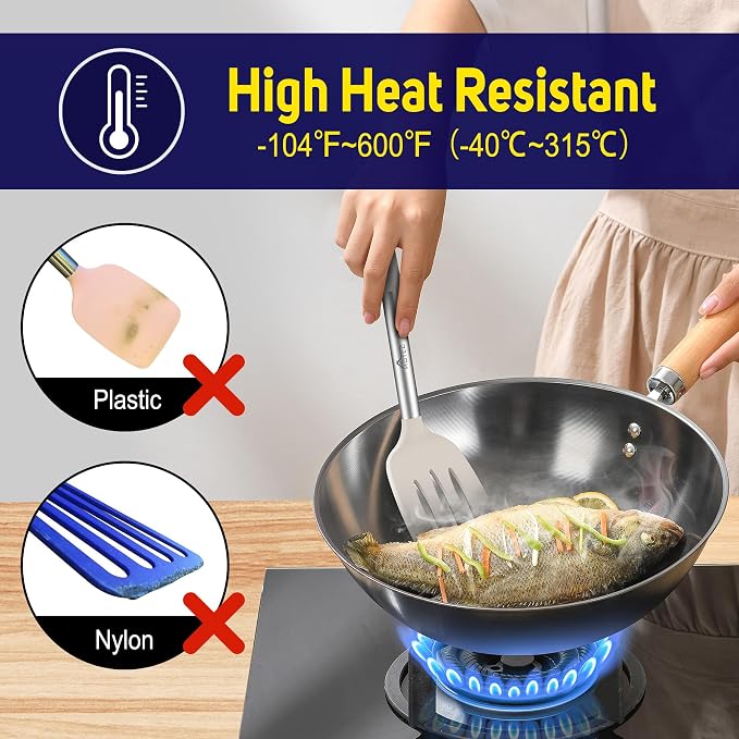 HOTEC Silicone Spatula Set of 2 Heat-Resistant 600°F & BPA-Free Kitchen - Image 5