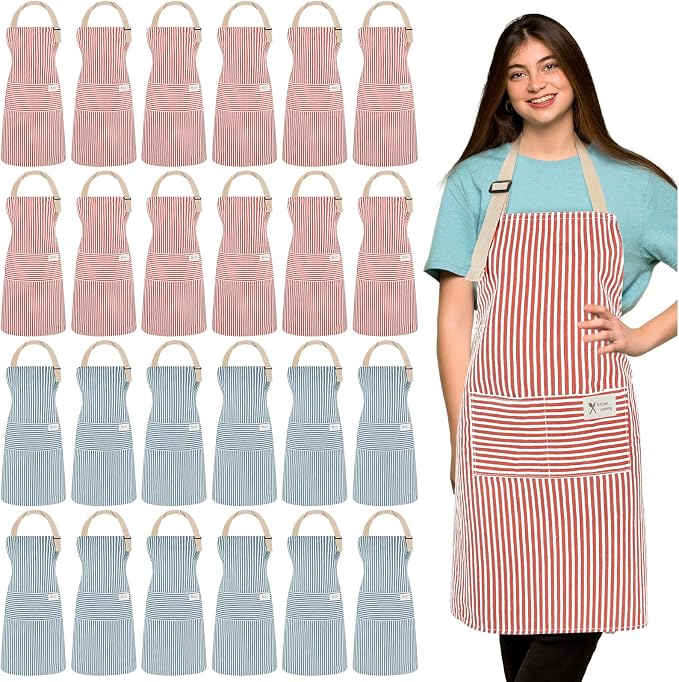 Janmercy 24 Pcs Aprons for Women Men by Janmercy