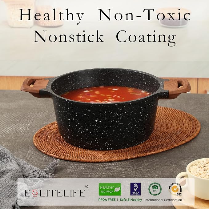 ESLITE LIFE Nonstick Cookware Sets, Compatible - Image 3
