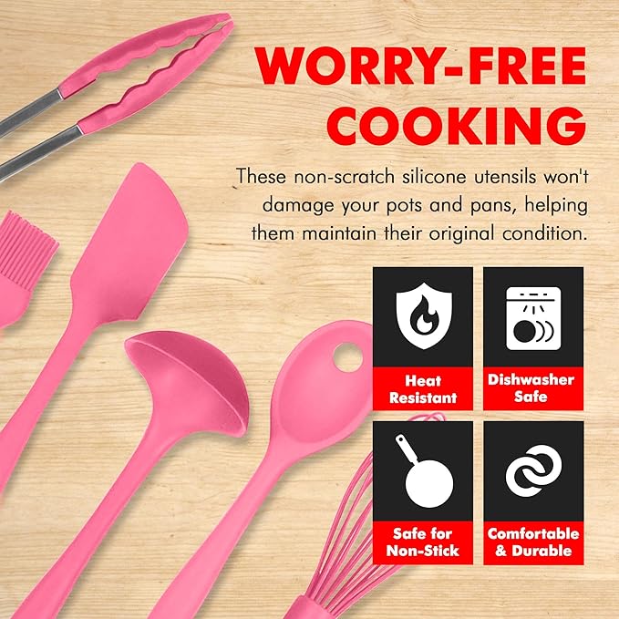Chef Craft - Premium Silicone Kitchen Tools and Utensils Set, Non-Scratch - Image 3