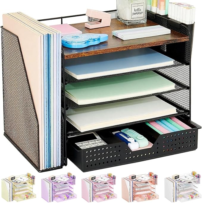 OPNICE Desk Organizer, 5-Tier Paper File Organizer by OPNICE