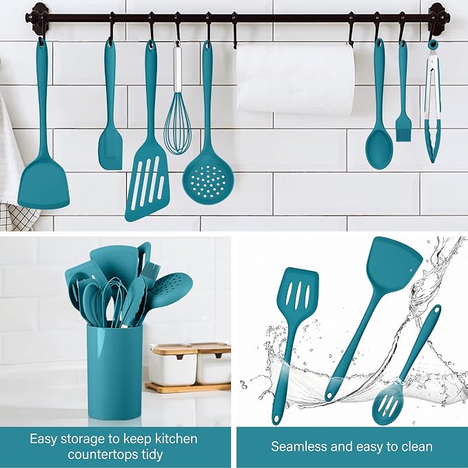HaWare 11 PCS Silicone Cooking Utensils Set, Heat Resistant Kitchen Utensils - Image 7