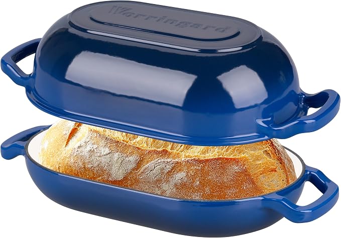 VORRINGARD Enameled Cast Iron Sourdough Bread Oven, Dutch Oven, Loaf Cast Iron by Unknown