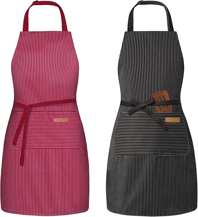 BeLuyi 2 Pack Adjustable Bib Apron by BELUYI