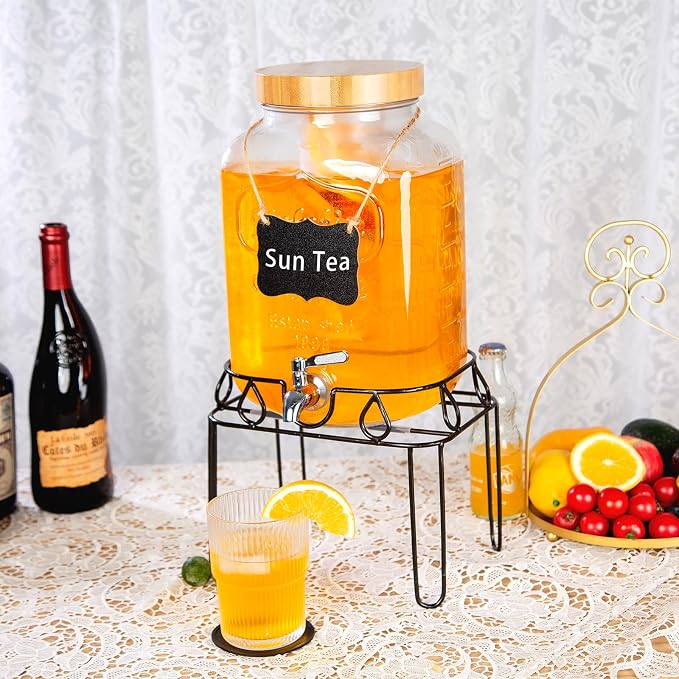 2 Gallon Glass Drink Dispenser - Image 5