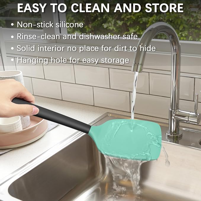 Coukre 2 Pack Silicone Spatula Set, High Heat Resistant, BPA Free Kitchen - Image 6