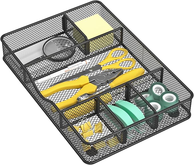 VyGrow Desk Drawer Organizer Tray, Metal Mesh Drawer Organizer - Image 5