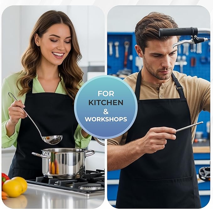 Utopia Kitchen 4 Pack Bib Apron Adjustable - Image 5