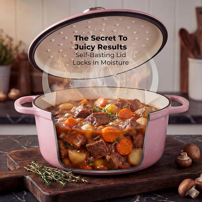 Zulay Kitchen 7.7 Quart Enameled Cast Iron Dutch Oven Pot - Image 4