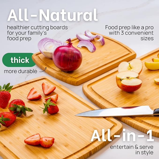 Greener Chef Luxury Wood Cutting Board 3-Piece Set - Image 4