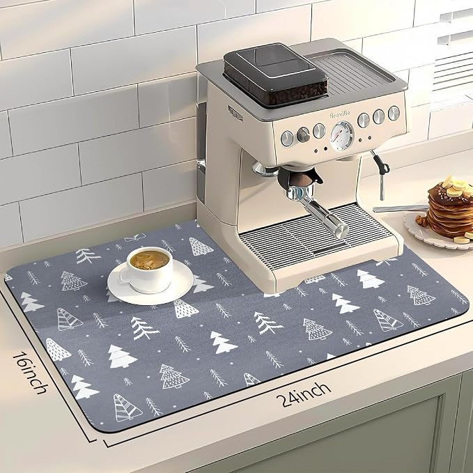 Bloss Christmas Dish Drying Mat, Fit Under Coffee Maker Machine/Kitchen Counter - Image 2