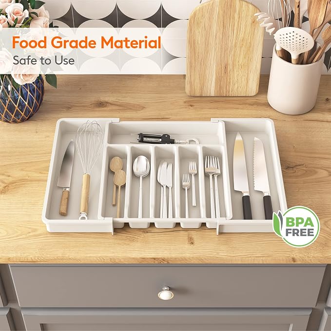 Lifewit Silverware Drawer Organizer, Expandable Utensil Tray - Image 6