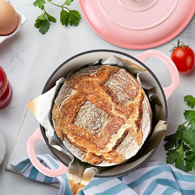 TeamFar Enameled Cast Iron Dutch Oven - 3QT Small Dutch Oven Pot - Heavy Duty - Image 6