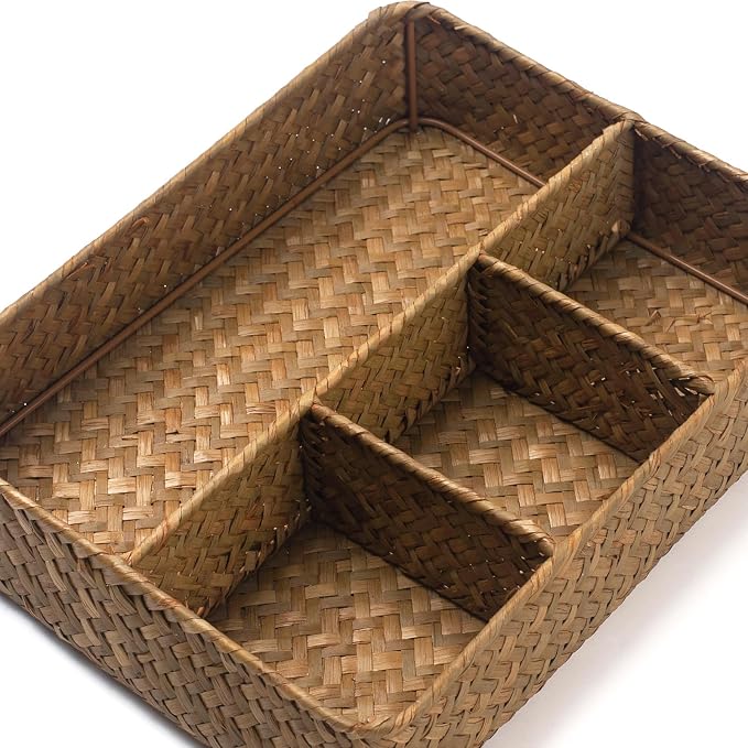 XIMISISE Tea Bag Holder, Woven Tea Bag Organizer, Tea Candy Storage Basket - Image 2