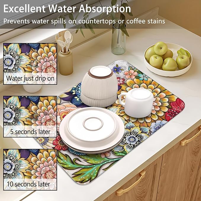 Dish Drying Mat for Kitchen Counter 2 Pack - Image 5