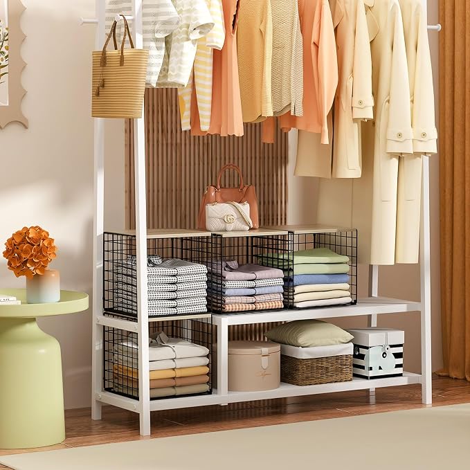 Hencawima 6 Pack Stackable Closet Organizers and Storage Basket, Closet Shelves - Image 7