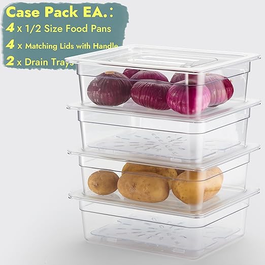 CURTA 4-Pack 1/2 Size 4" Deep NSF Polycarbonate Food Pans - Image 3