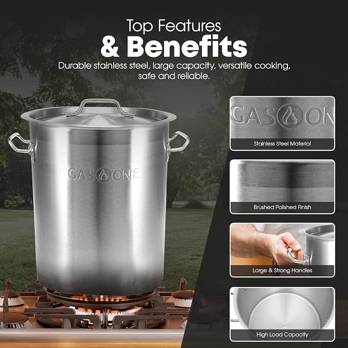 GasOne Stainless Steel Stockpot – 20qt Stock Pot - Image 4