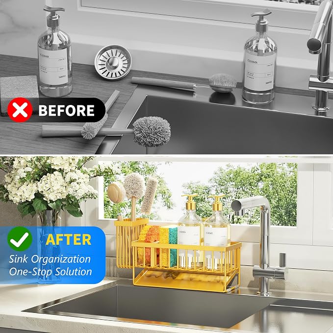 Cisily Lemon Yellow Sink Caddy Organzier - Image 6